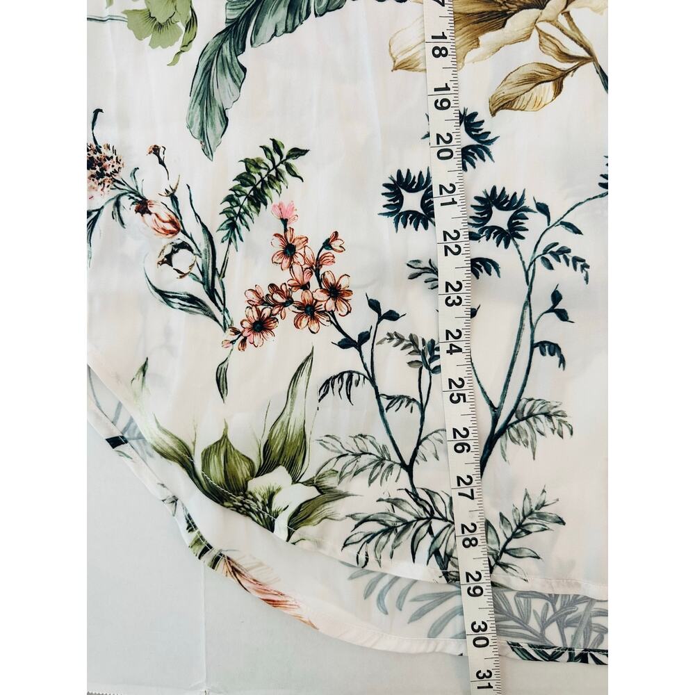 By Anthropologie Relaxed Long-Sleeve Floral Shirt Blouse Pearl Botanical L - Picture 9 of 10
